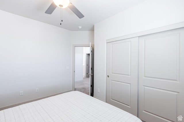 344 N Puerta Dr, Washington, UT 84780 - bedroom featuring a closet, carpet floors, and a ceiling fan