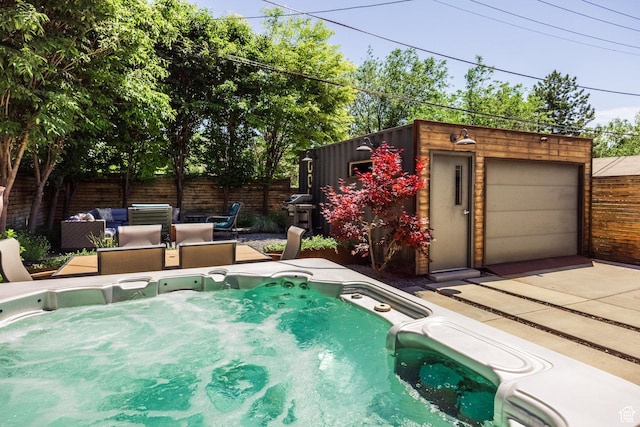 1603 S 1600 E, Salt Lake City, UT 84105 - view of pool featuring a hot tub and an outdoor structure