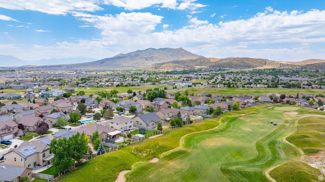 8743 N Franklin Dr E, Eagle Mountain, UT 84005 - aerial view of property and surrounding area with nearby suburban area and a mountain backdrop