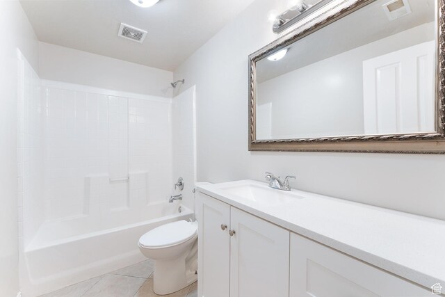8743 N Franklin Dr E, Eagle Mountain, UT 84005 - bathroom with vanity, tile patterned flooring, and shower / tub combination
