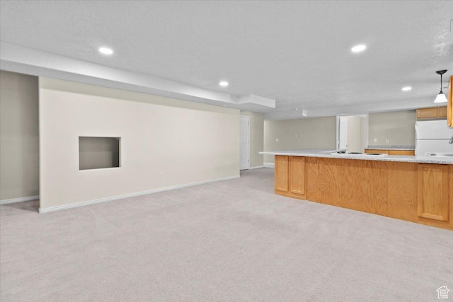 231 S 200 E, Manti, UT 84642 - kitchen with open floor plan, freestanding refrigerator, light countertops, and recessed lighting