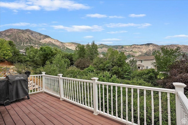 3634 N 225 E, North Ogden, UT 84414 - deck featuring a mountain view and a grill