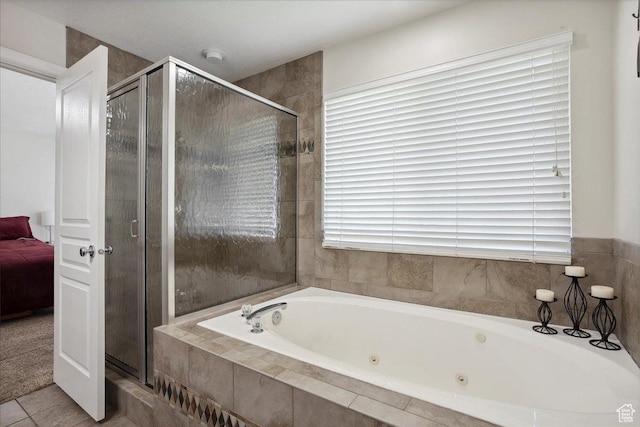 3634 N 225 E, North Ogden, UT 84414 - full bathroom with a whirlpool tub, ensuite bathroom, a shower stall, and tile patterned flooring