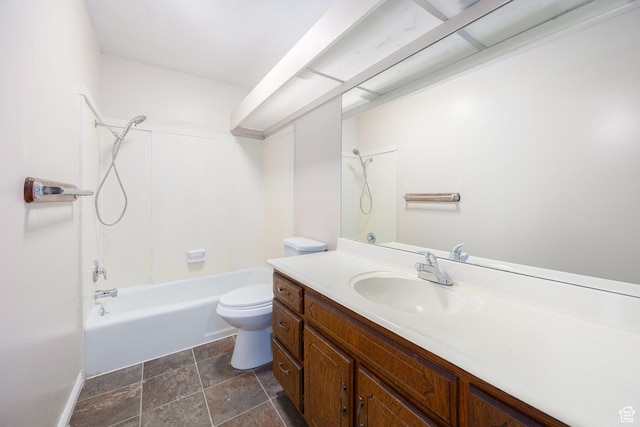 330 E Peach Ln, Bountiful, UT 84010 - bathroom featuring vanity, shower / bath combination, and stone finish flooring