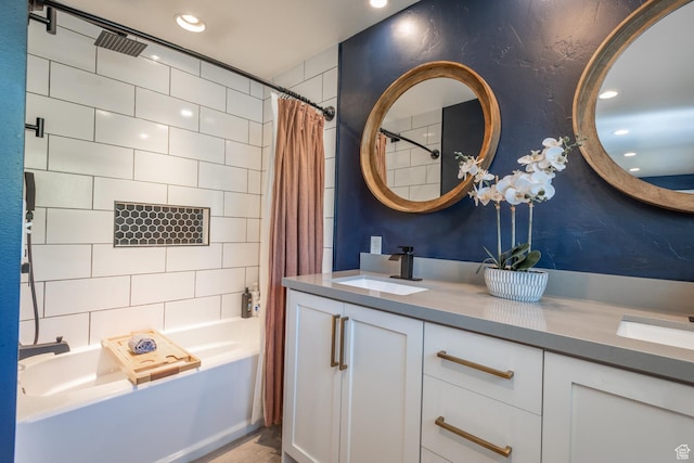68 W 3600 S, Bountiful, UT 84010 - full bath featuring double vanity, shower / bath combo, and recessed lighting