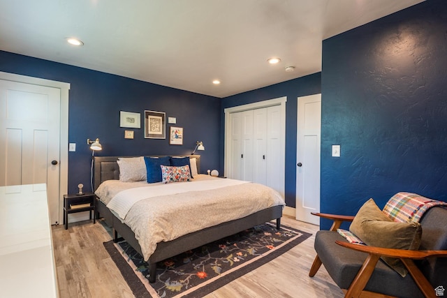 68 W 3600 S, Bountiful, UT 84010 - bedroom featuring light wood finished floors, recessed lighting, and a closet
