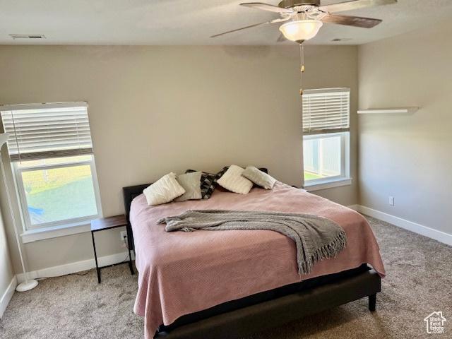 4026 S 3700 W, West Haven, UT 84401 - carpeted bedroom featuring baseboards and a ceiling fan
