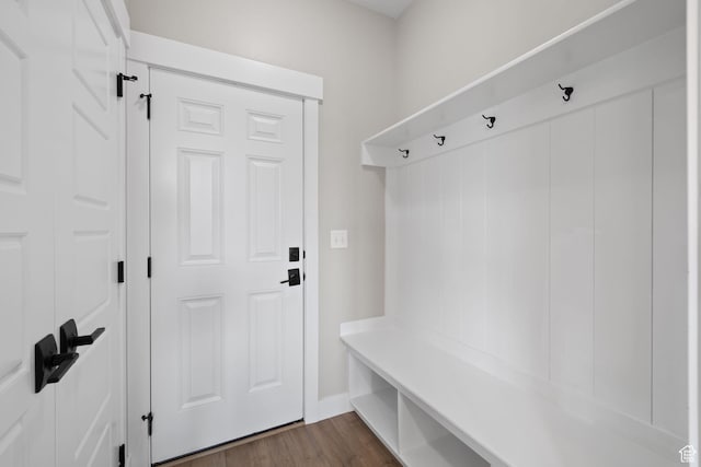 3256 S Iron Hill Cir, Saratoga Springs, UT 84045 - mudroom with dark wood-type flooring and baseboards