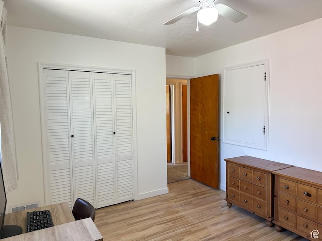 3269 Liberty Ave, Ogden, UT 84403 - home office featuring light wood finished floors and ceiling fan