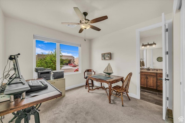 1472 W Pocket Mesa Dr, St George, UT 84770 - office space featuring light colored carpet and ceiling fan
