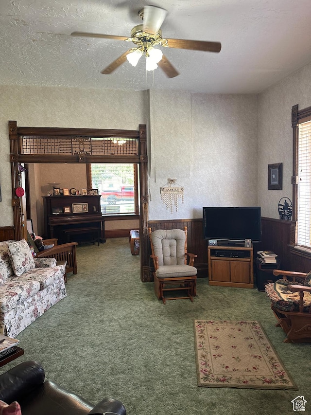 225 N 200 W, Tooele, UT 84074 - living area featuring carpet floors and a ceiling fan