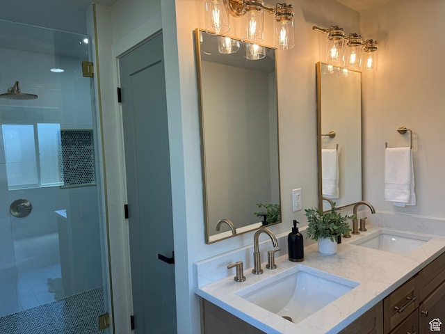 1371 E Skyview Dr, Millcreek, UT 84124 - bathroom with a stall shower and double vanity