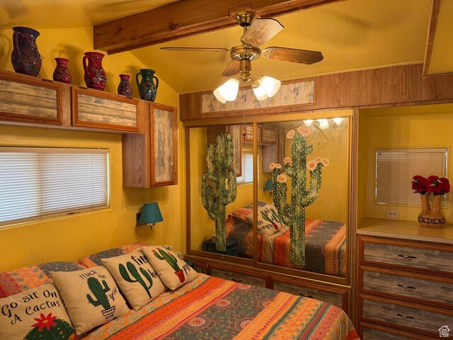 1225 N Dixie Downs Rd Unit 100, St George, UT 84770 - bedroom with multiple windows and a ceiling fan