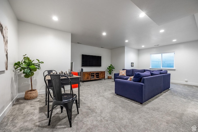 2452 E Lone Hill Dr Unit 324, Draper Ut Cnty, UT 84020 - living area featuring carpet flooring and recessed lighting