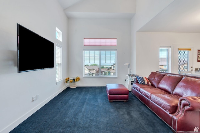 766 S Aspen Cir, Provo, UT 84606 - carpeted living room with healthy amount of natural light and lofted ceiling