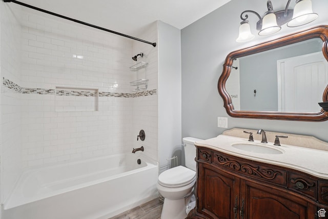 8892 S Flatiron Dr, Sandy, UT 84093 - full bathroom featuring vanity, shower / bathtub combination, and wood finished floors