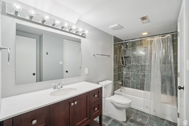 8892 S Flatiron Dr, Sandy, UT 84093 - bathroom with shower / bathtub combination with curtain and vanity
