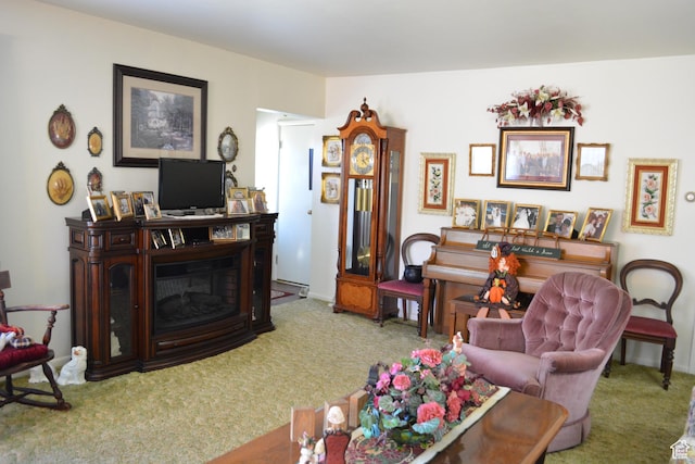 114 W 7th St, Georgetown, ID 83239 - living room with carpet floors and baseboards