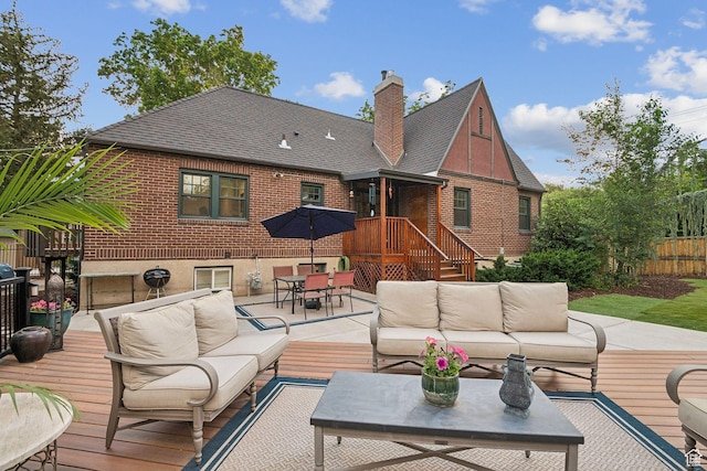 1710 E 900 S, Salt Lake City, UT 84108 - wooden deck with an outdoor hangout area and outdoor dining area