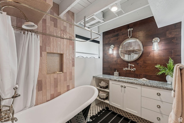 1710 E 900 S, Salt Lake City, UT 84108 - bathroom with vanity and wood walls