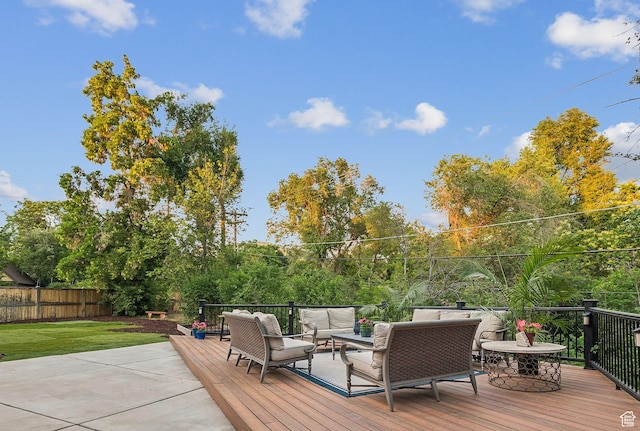 1710 E 900 S, Salt Lake City, UT 84108 - deck featuring an outdoor hangout area and a fenced backyard