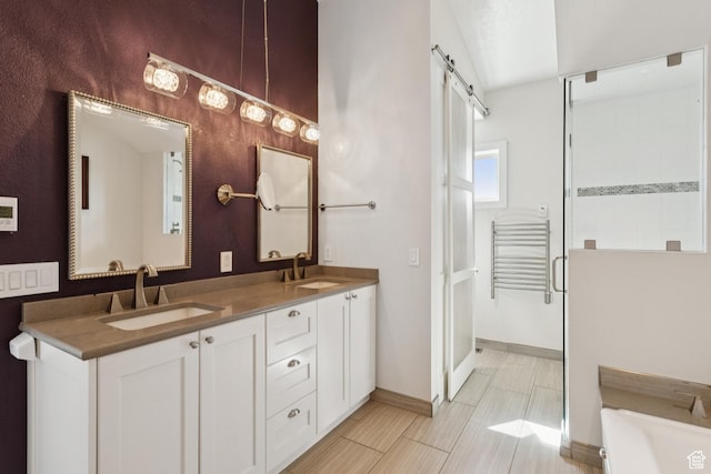 3922 View Pointe Dr, Park City, UT 84098 - bathroom with double vanity, a bathtub, and a shower