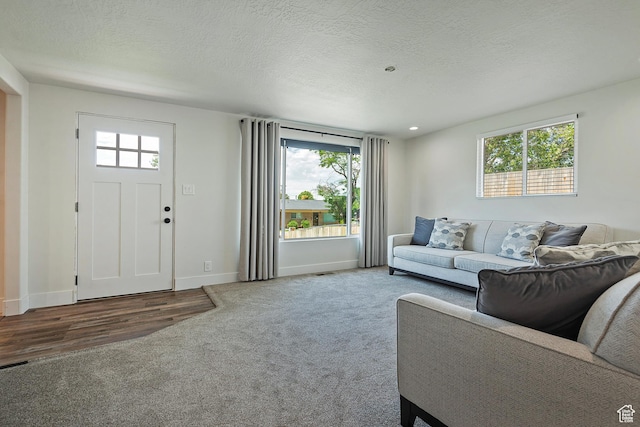 7669 S 1130 E, Midvale, UT 84047 - carpeted living room with plenty of natural light and a textured ceiling