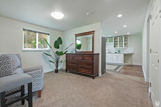 7669 S 1130 E, Midvale, UT 84047 - sitting room featuring carpet flooring, recessed lighting, and a textured ceiling