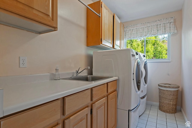 1222 E Big Pine Cir, Sandy, UT 84094 - washroom with cabinet space, separate washer and dryer, and light tile patterned floors