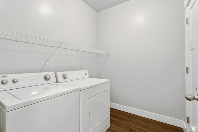 14654 S Bloom Dr W Unit K301, Herriman, UT 84096 - laundry area with dark wood-type flooring and washer and dryer
