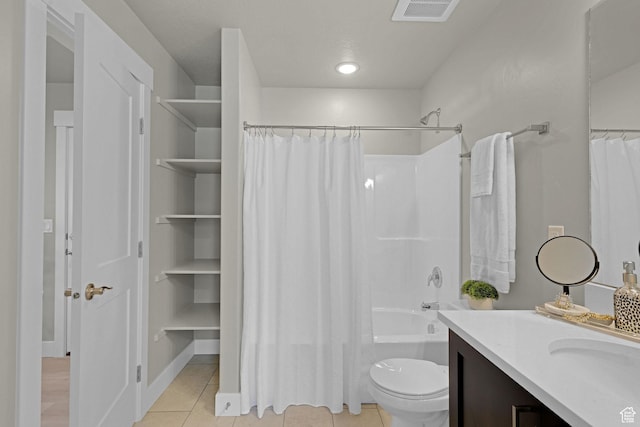 766 N 540 E, Smithfield, UT 84335 - bathroom featuring vanity, tile patterned floors, and shower / tub combo with curtain