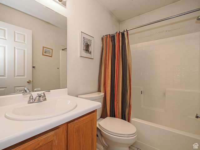 3988 W Sugar Beet Dr S, West Valley City, UT 84120 - bathroom featuring vanity and shower / tub combo with curtain