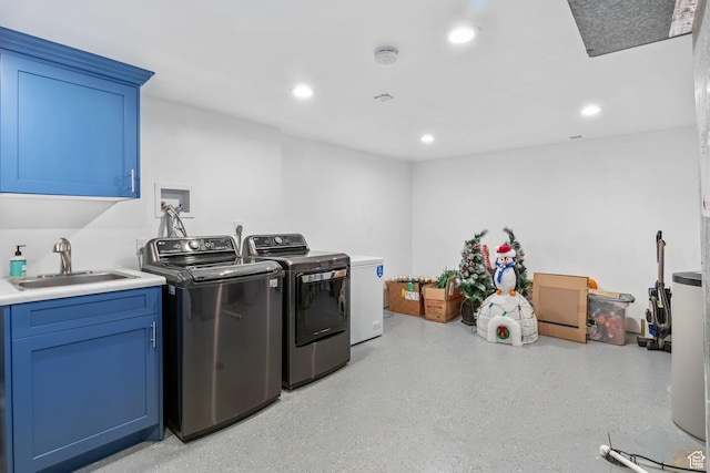 149 E 800 N, Bountiful, UT 84010 - laundry area featuring washer and clothes dryer, recessed lighting, and cabinet space