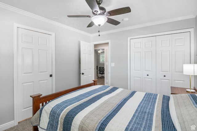 149 E 800 N, Bountiful, UT 84010 - bedroom featuring a closet, ornamental molding, and a ceiling fan