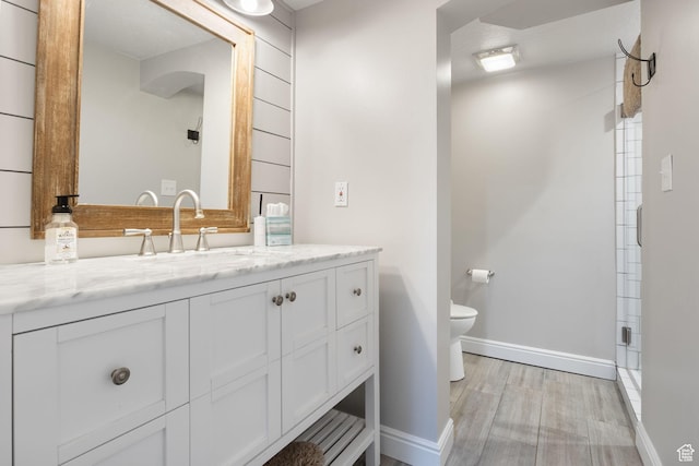 149 E 800 N, Bountiful, UT 84010 - full bathroom featuring vanity, wood finished floors, and a shower