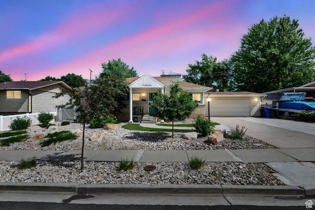 149 E 800 N, Bountiful, UT 84010 - single story home with a garage, concrete driveway, brick siding, and a chimney