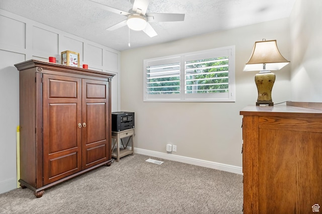149 E 800 N, Bountiful, UT 84010 - bedroom featuring light carpet, a textured ceiling, and a ceiling fan