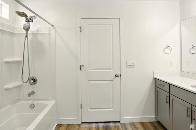 1147 E Fathom Ln, Saratoga Springs, UT 84045 - full bath with vanity, wood finished floors, and bathtub / shower combination