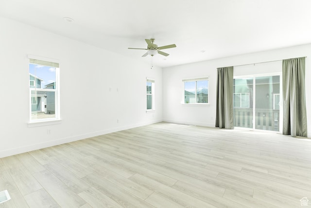 4728 E Lake Corner Dr, Eagle Mountain, UT 84005 - empty room with light wood-style flooring and ceiling fan