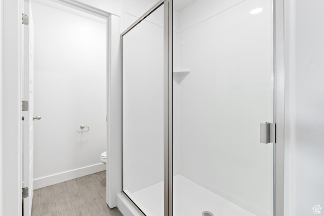 4728 E Lake Corner Dr, Eagle Mountain, UT 84005 - full bath featuring wood finished floors and a shower stall