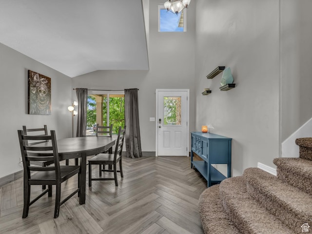 6238 W 8235 S, West Jordan, UT 84084 - dining area with stairs and lofted ceiling