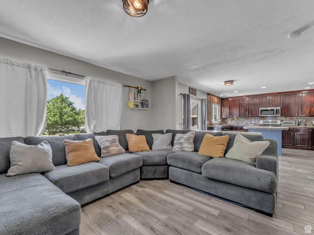 6238 W 8235 S, West Jordan, UT 84084 - living area with a textured ceiling and light wood-style floors
