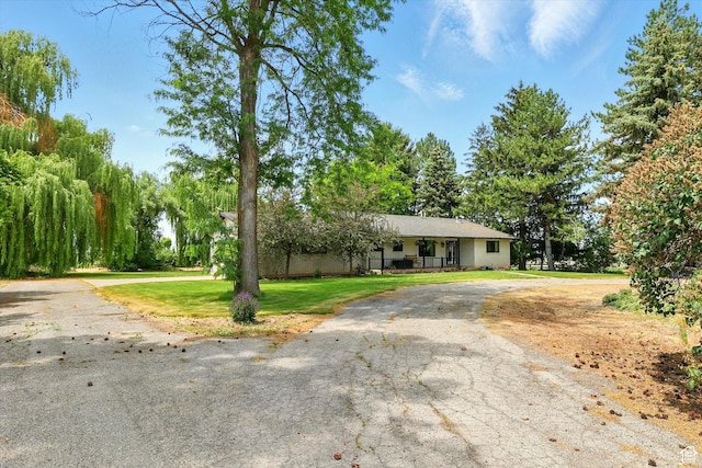 12800 N 1200 E, Cove, UT 84320 - ranch-style home with asphalt driveway and a front lawn