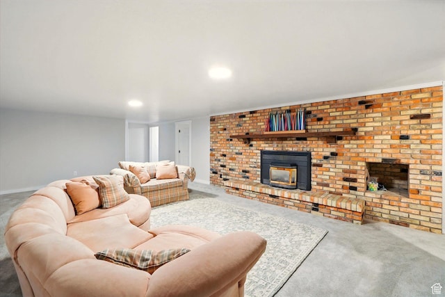 12800 N 1200 E, Cove, UT 84320 - carpeted living area with a fireplace and recessed lighting