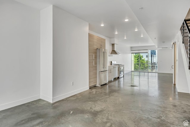 877 S 200 W Unit 212, Salt Lake City, UT 84101 - unfurnished living room with concrete floors and recessed lighting