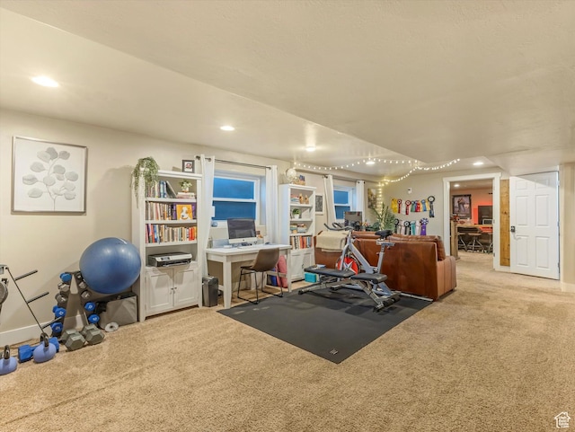 9714 S Buttonwood Dr E, Sandy, UT 84092 - workout room featuring carpet flooring and recessed lighting