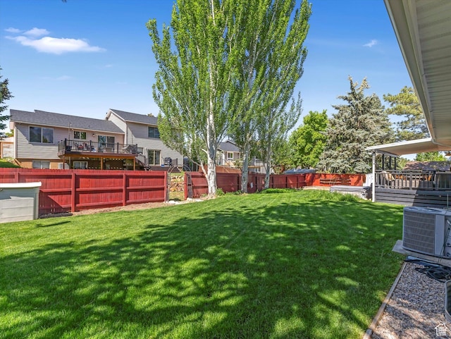 9714 S Buttonwood Dr E, Sandy, UT 84092 - fenced backyard with a wooden deck