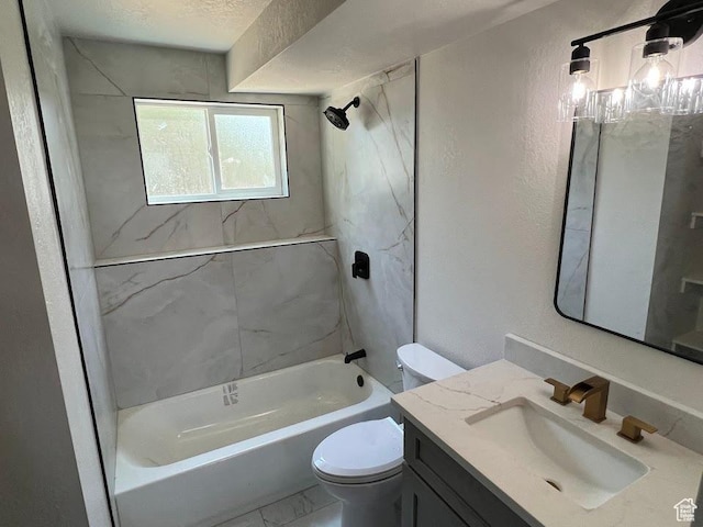 1569 E Boysenberry Cir S, Sandy, UT 84093 - bathroom featuring vanity, shower / washtub combination, and a textured wall