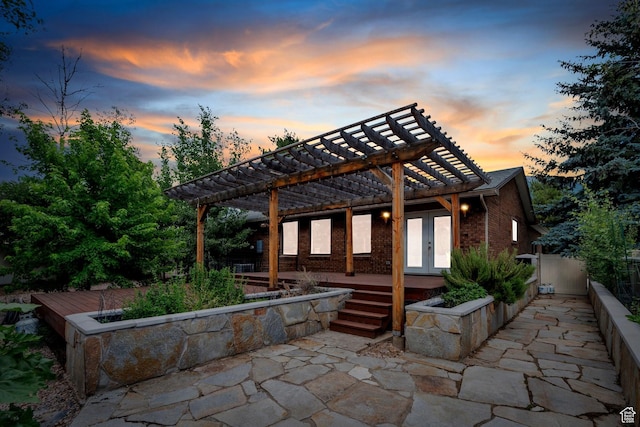 12012 S Hidden Valley Club Dr, Sandy, UT 84092 - view of patio with a pergola and french doors