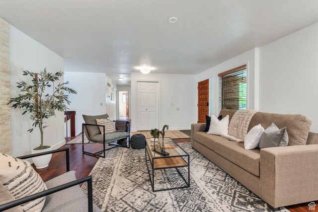12012 S Hidden Valley Club Dr, Sandy, UT 84092 - living room with wood finished floors and baseboards